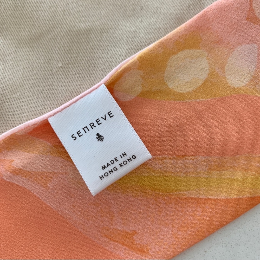 Senreve Reversible Orange Pink City Destinations Twilly Skinny Scarf - Picture 7 of 8